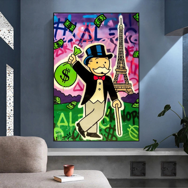 ChandelierDecor - Alec Monopoly Eiffel Tower Canvas Wall Art