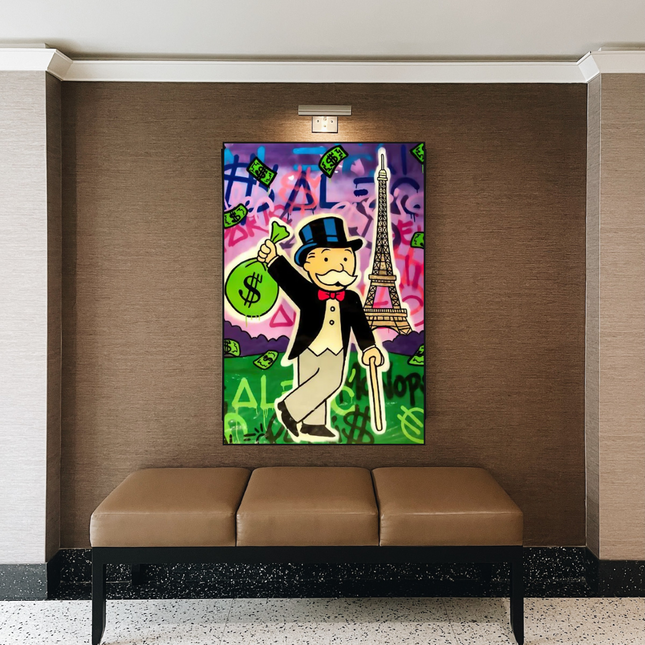 ChandelierDecor - Alec Monopoly Eiffel Tower Canvas Wall Art