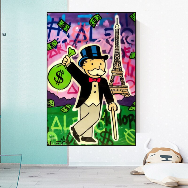 ChandelierDecor - Alec Monopoly Eiffel Tower Canvas Wall Art