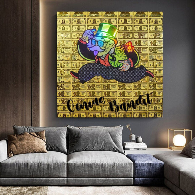 ChandelierDecor - Alec Monopoly Genius Bandit Canvas Wall Art