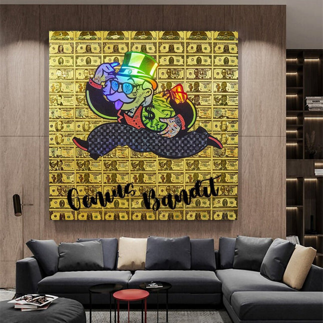 ChandelierDecor - Alec Monopoly Genius Bandit Canvas Wall Art