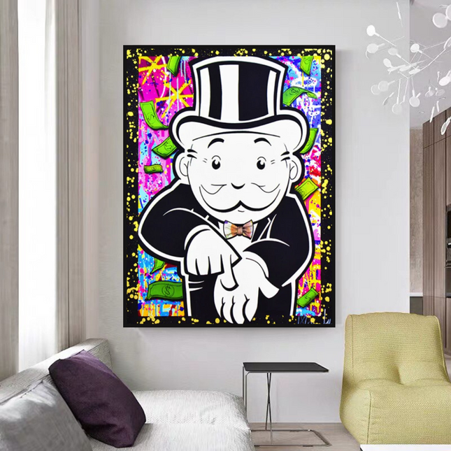 ChandelierDecor - Alec Monopoly Give Me Money Canvas Wall Art