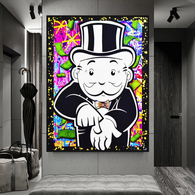 ChandelierDecor - Alec Monopoly Give Me Money Canvas Wall Art