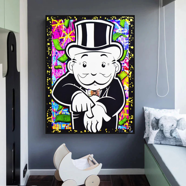 ChandelierDecor - Alec Monopoly Give Me Money Canvas Wall Art