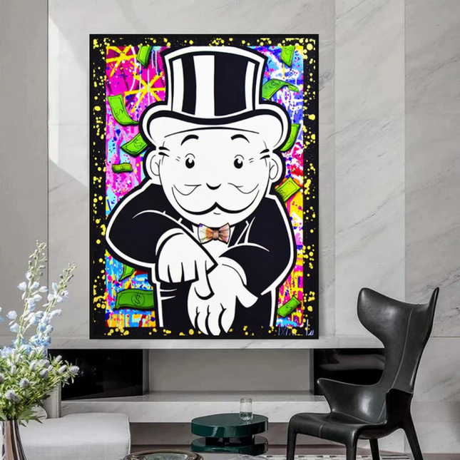 ChandelierDecor - Alec Monopoly Give Me Money Canvas Wall Art