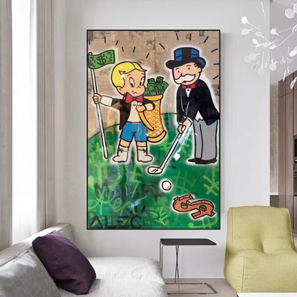 ChandelierDecor - Alec Monopoly Go yard Golf Canvas Wall Art