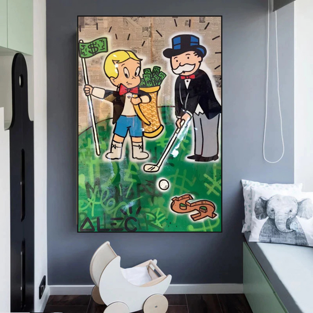 ChandelierDecor - Alec Monopoly Go yard Golf Canvas Wall Art