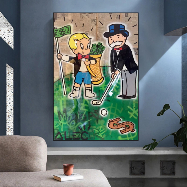ChandelierDecor - Alec Monopoly Go yard Golf Canvas Wall Art