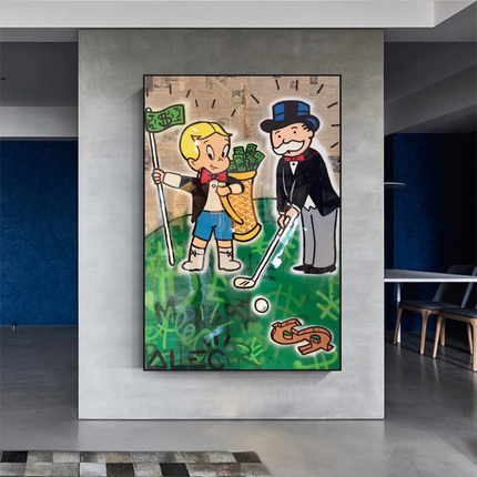 ChandelierDecor - Alec Monopoly Go yard Golf Canvas Wall Art