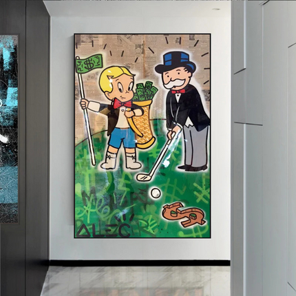 ChandelierDecor - Alec Monopoly Go yard Golf Canvas Wall Art