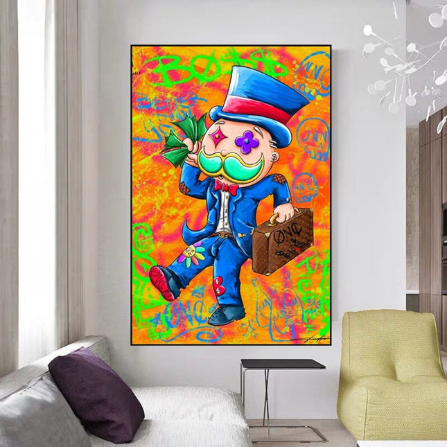 ChandelierDecor - Alec Monopoly Goat Millionaire Canvas Wall Art