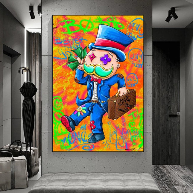 ChandelierDecor - Alec Monopoly Goat Millionaire Canvas Wall Art