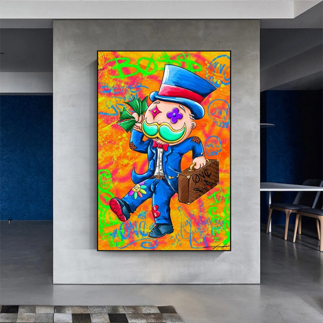 ChandelierDecor - Alec Monopoly Goat Millionaire Canvas Wall Art