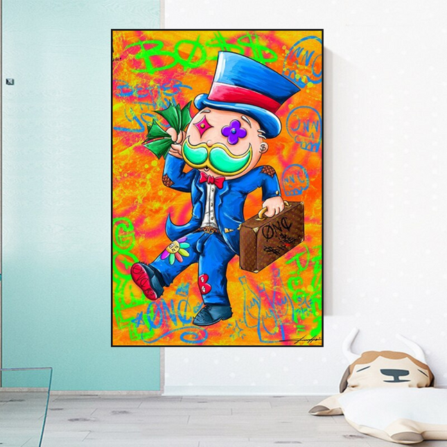 ChandelierDecor - Alec Monopoly Goat Millionaire Canvas Wall Art