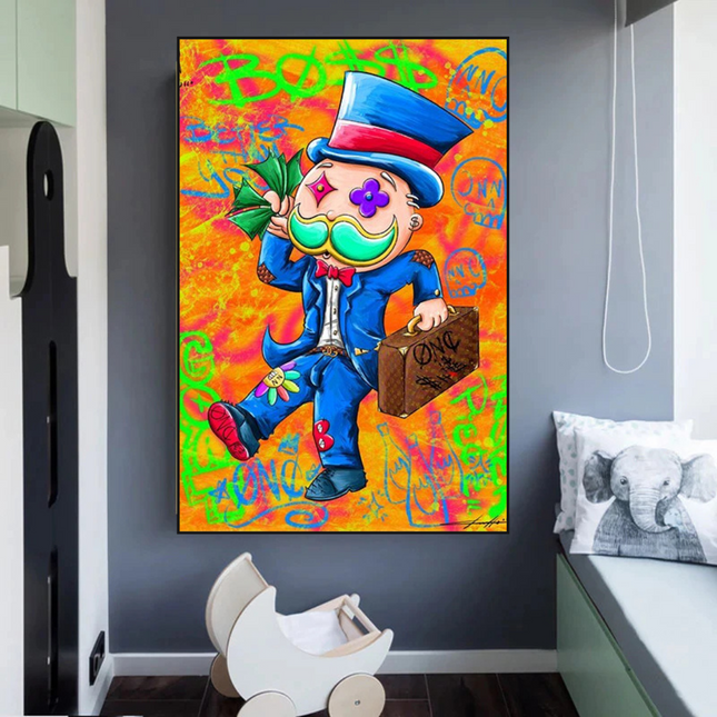 ChandelierDecor - Alec Monopoly Goat Millionaire Canvas Wall Art