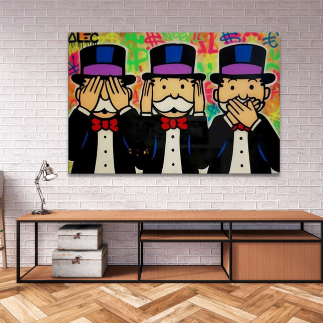 ChandelierDecor - Alec Monopoly Gold Millionaire Gestures Canvas Wall Art