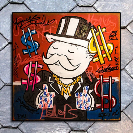ChandelierDecor - Alec Monopoly Graffiti Art Rich Money Canvas Wall Art