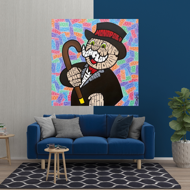 ChandelierDecor - Alec Monopoly Graffiti Money Man Canvas Wall Art