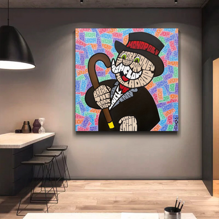 ChandelierDecor - Alec Monopoly Graffiti Money Man Canvas Wall Art