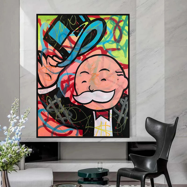 ChandelierDecor - Alec Monopoly Millionaire Canvas Wall Art - Inspiring Home Decor