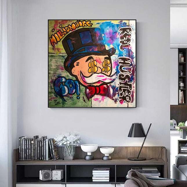 ChandelierDecor - Alec Monopoly Millionaire Canvas Wall Art - Luxurious Home Decor