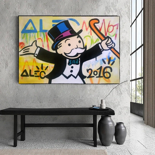 ChandelierDecor - Alec Monopoly Millionaire Canvas Wall Art - Luxury Home Decor
