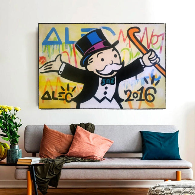 ChandelierDecor - Alec Monopoly Millionaire Canvas Wall Art - Luxury Home Decor