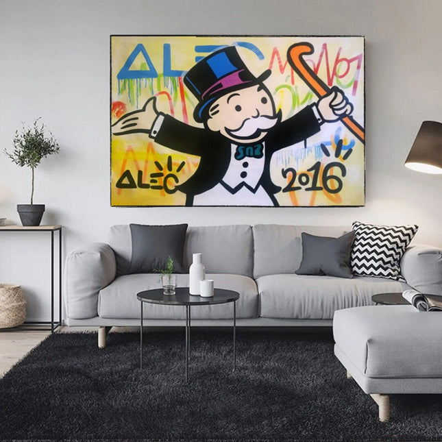 ChandelierDecor - Alec Monopoly Millionaire Canvas Wall Art - Luxury Home Decor