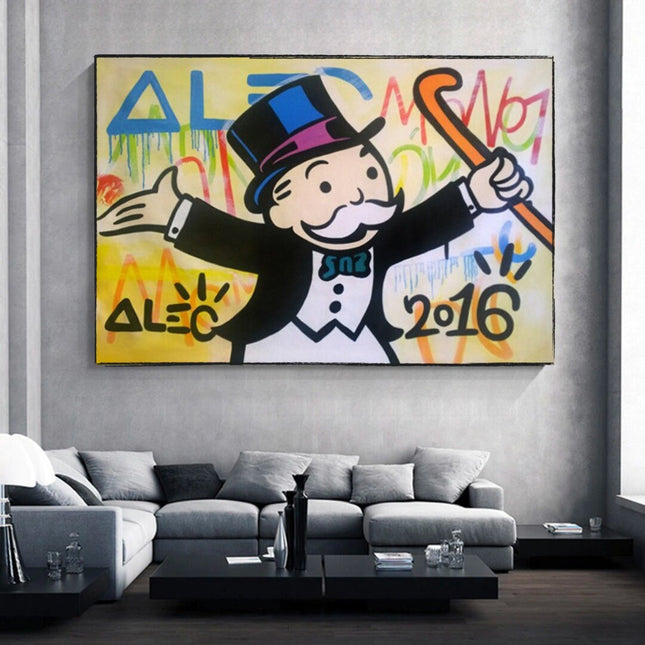 ChandelierDecor - Alec Monopoly Millionaire Canvas Wall Art - Luxury Home Decor