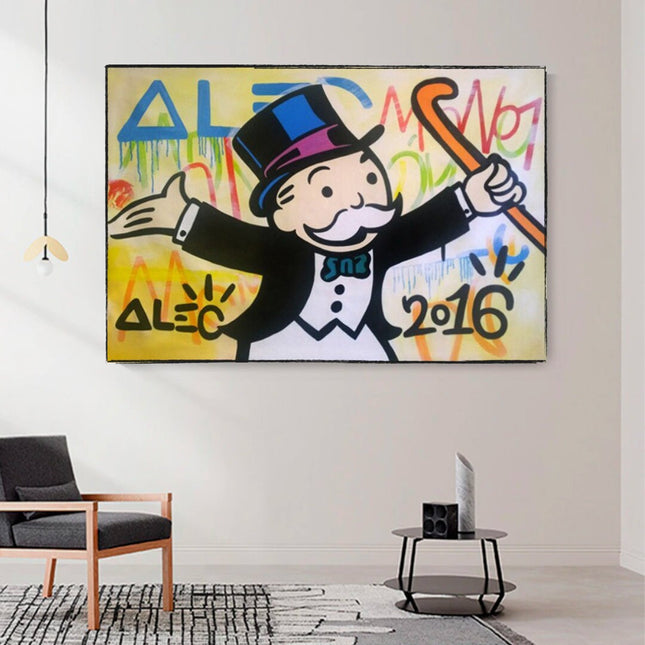 ChandelierDecor - Alec Monopoly Millionaire Canvas Wall Art - Luxury Home Decor