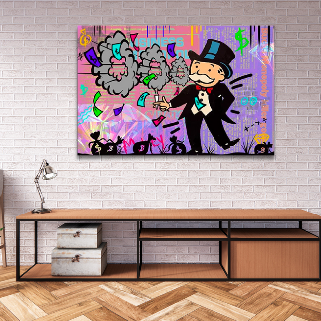 ChandelierDecor - Alec Monopoly Millionaire Money Hoops Canvas Wall Art