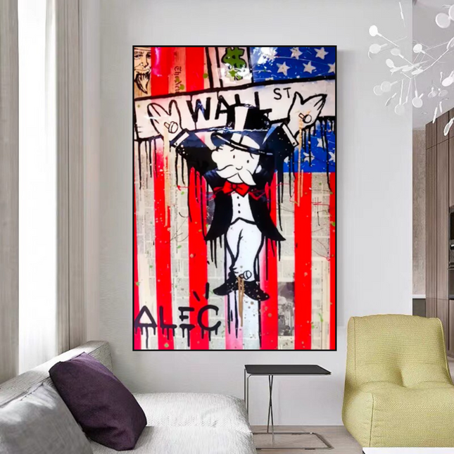 ChandelierDecor - Alec Monopoly Millionaire Wall Street USA Canvas Wall Art