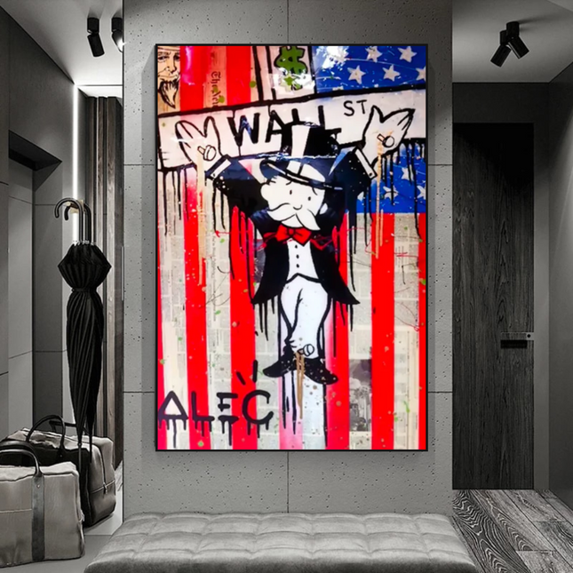 ChandelierDecor - Alec Monopoly Millionaire Wall Street USA Canvas Wall Art