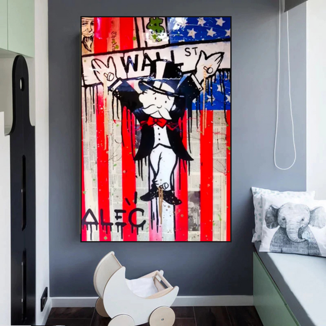 ChandelierDecor - Alec Monopoly Millionaire Wall Street USA Canvas Wall Art