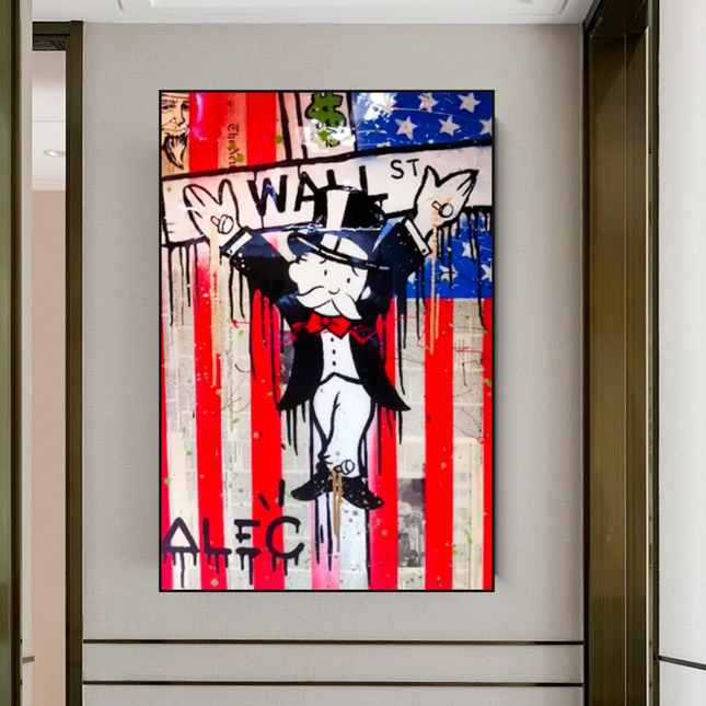 ChandelierDecor - Alec Monopoly Millionaire Wall Street USA Canvas Wall Art