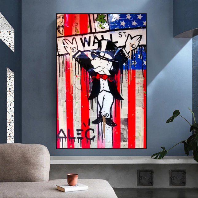 ChandelierDecor - Alec Monopoly Millionaire Wall Street USA Canvas Wall Art