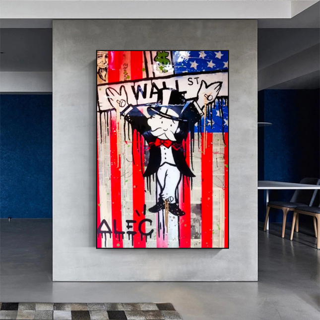 ChandelierDecor - Alec Monopoly Millionaire Wall Street USA Canvas Wall Art