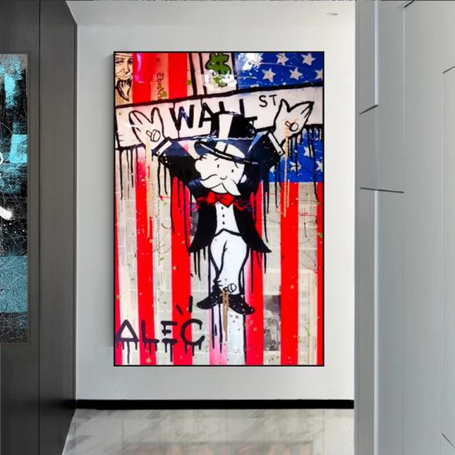 ChandelierDecor - Alec Monopoly Millionaire Wall Street USA Canvas Wall Art