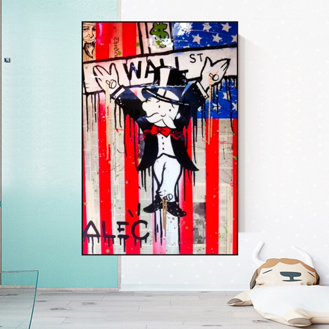 ChandelierDecor - Alec Monopoly Millionaire Wall Street USA Canvas Wall Art