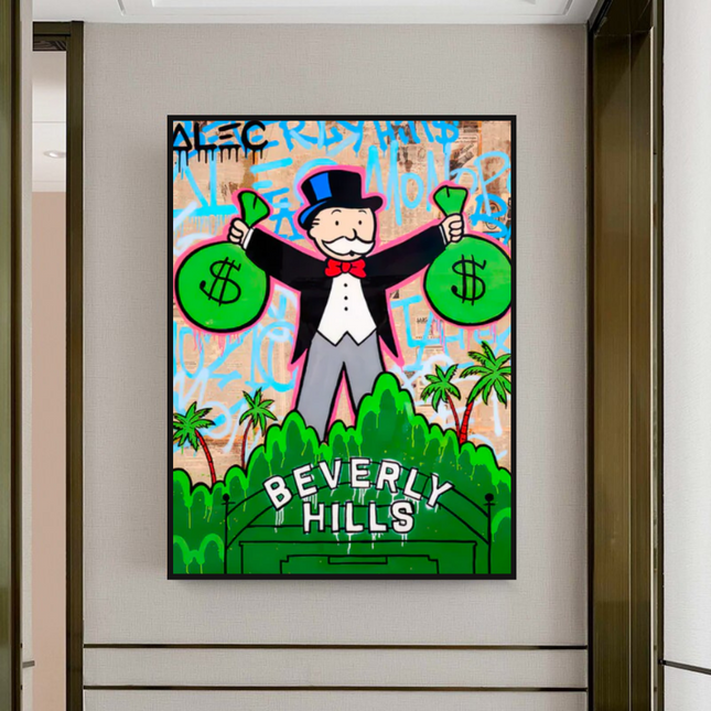 ChandelierDecor - Alec Monopoly Millionaire in Beverly Hills Canvas Wall Art