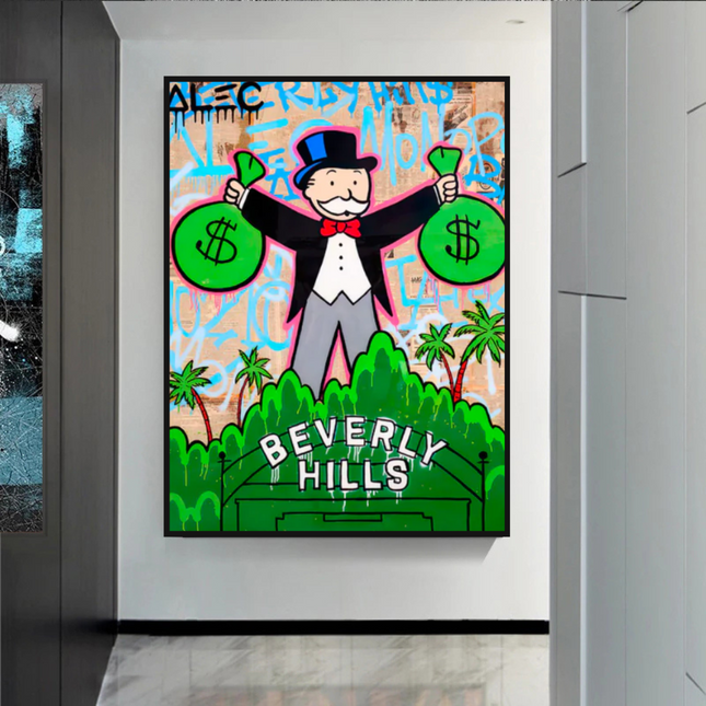 ChandelierDecor - Alec Monopoly Millionaire in Beverly Hills Canvas Wall Art