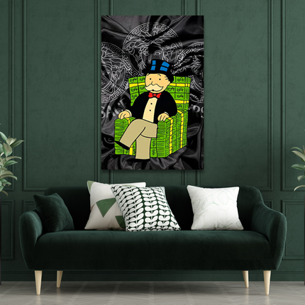 ChandelierDecor - Alec Monopoly Millionaire on Dollars Canvas Wall Art