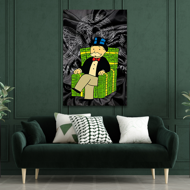 ChandelierDecor - Alec Monopoly Millionaire on Dollars Canvas Wall Art