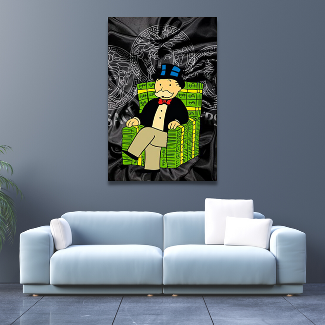 ChandelierDecor - Alec Monopoly Millionaire on Dollars Canvas Wall Art