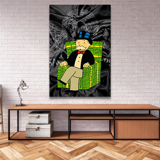 ChandelierDecor - Alec Monopoly Millionaire on Dollars Canvas Wall Art