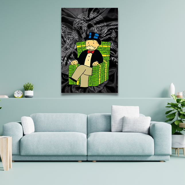 ChandelierDecor - Alec Monopoly Millionaire on Dollars Canvas Wall Art