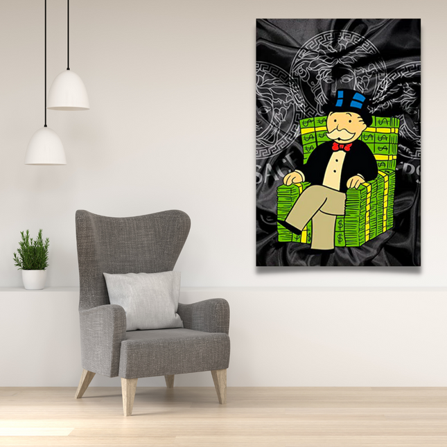 ChandelierDecor - Alec Monopoly Millionaire on Dollars Canvas Wall Art