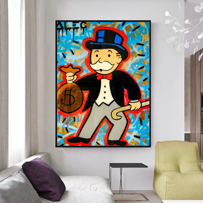 ChandelierDecor - Alec Monopoly Money Bag Canvas Wall Art
