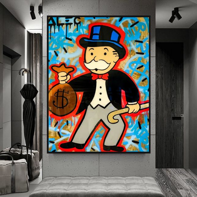 ChandelierDecor - Alec Monopoly Money Bag Canvas Wall Art