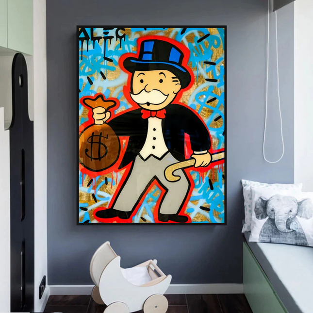 ChandelierDecor - Alec Monopoly Money Bag Canvas Wall Art